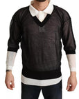 Dolce & Gabbana Black White Shirt One Piece Pullover Sweater