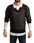 Dolce & Gabbana Black White Shirt One Piece Pullover Sweater