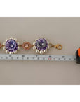 Dolce & Gabbana FIORI BLOOMING Floral Baroque Crystals Brass Bracelet