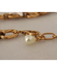 Dolce & Gabbana Gold Chain Lilium Floral Choker Statement Jewelry Necklace