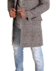 Dolce & Gabbana Gray Check Plaid Long Trench Coat Jacket