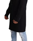 Dolce & Gabbana Blue Trench Coat Long Wool Stretch Jacket