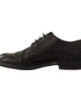 Dolce & Gabbana Black Perforated Leather Lace Up Derby Shoes