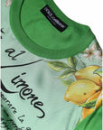 Dolce & Gabbana Green Silk Granita Al Limone Long Sleeves Sweater