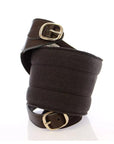 Dolce & Gabbana Brown D&G Leather Linnen Logo Belt