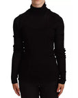 Dolce & Gabbana Black Turtleneck Slim Fit Pullover Sweater