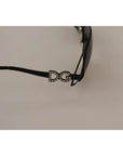 Dolce & Gabbana Black Metal Frame Logo Crystals Shades Sunglasses DG2016B