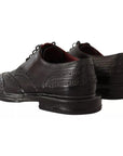 Dolce & Gabbana Black Perforated Leather Lace Up Derby Shoes
