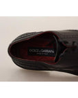 Dolce & Gabbana Black Perforated Leather Lace Up Derby Shoes