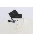 Dolce & Gabbana Ivory Sequined Silk Blouse Top