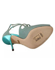 Dolce & Gabbana Blue Glittered Strappy Heels Sandals Shoes