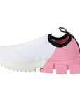 Dolce & Gabbana Pink White Logo Sorrento Sneakers Shoes