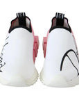 Dolce & Gabbana Pink White Logo Sorrento Sneakers Shoes