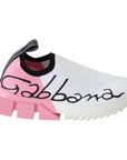 Dolce & Gabbana Pink White Logo Sorrento Sneakers Shoes