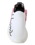 Dolce & Gabbana Pink White Logo Sorrento Sneakers Shoes