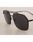 Dolce & Gabbana DG2250 Black Metal Full Rim Square Eyewear Sunglasses