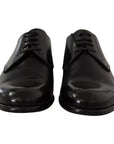 Dolce & Gabbana Black Leather Lace Up Mens Formal Derby Shoes