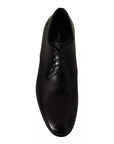 Dolce & Gabbana Black Leather Lace Up Mens Formal Derby Shoes