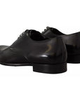 Dolce & Gabbana Black Leather Lace Up Mens Formal Derby Shoes