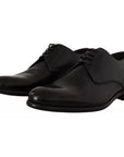 Dolce & Gabbana Black Leather Lace Up Mens Formal Derby Shoes