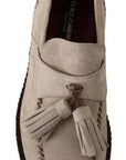 Dolce & Gabbana Beige Moccasins Slip On Leather Men Shoes