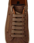 Dolce & Gabbana Brown Suede Logo Low Top Sneakers Men Shoes