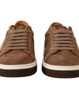 Dolce & Gabbana Brown Suede Logo Low Top Sneakers Men Shoes
