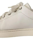 Dolce & Gabbana White Leather Heart Low Top Casual Sneakers Shoes
