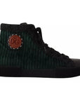 Dolce & Gabbana Green Corduroy High Tops Sneakers Mens Casual Shoes