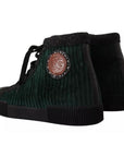 Dolce & Gabbana Green Corduroy High Tops Sneakers Mens Casual Shoes