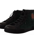 Dolce & Gabbana Green Corduroy High Tops Sneakers Mens Casual Shoes