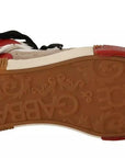 Dolce & Gabbana Red White Beige Leather High Tops Sneakers Shoes