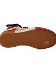 Dolce & Gabbana Red White Beige Leather High Tops Sneakers Shoes