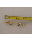 Dolce & Gabbana Gold Plated 925 Sterling Silver Crystal Collar Stop Brooch