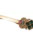 Dolce & Gabbana Gold Plated 925 Sterling Silver Crystal Collar Stop Brooch