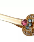 Dolce & Gabbana Gold Plated 925 Sterling Silver Crystal Collar Stop Brooch
