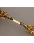 Dolce & Gabbana Gold Plated 925 Sterling Silver Crystal Collar Stop Brooch