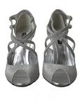 Dolce & Gabbana Silver Shimmers Sandals Heel Pumps Shoes