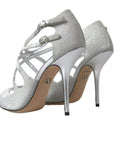 Dolce & Gabbana Silver Shimmers Sandals Heel Pumps Shoes