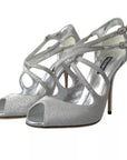 Dolce & Gabbana Silver Shimmers Sandals Heel Pumps Shoes