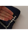 Dolce & Gabbana Dark Blue Embellished Denim Hot Pants Shorts