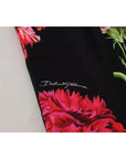 Dolce & Gabbana Black Floral Sleeveless Tank Top Silk Blouse