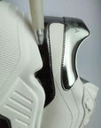 Dolce & Gabbana White Silver DAYMASTER Leather Sneakers Men Shoes
