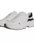 Dolce & Gabbana White Silver DAYMASTER Leather Sneakers Men Shoes