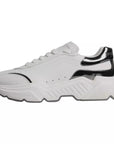Dolce & Gabbana White Silver DAYMASTER Leather Sneakers Men Shoes
