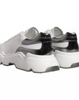 Dolce & Gabbana White Silver DAYMASTER Leather Sneakers Men Shoes