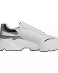 Dolce & Gabbana White Silver DAYMASTER Leather Sneakers Men Shoes