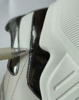 Dolce & Gabbana White Silver DAYMASTER Leather Sneakers Men Shoes