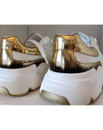 Dolce & Gabbana White Gold DAYMASTER Leather Sneakers Men Shoes