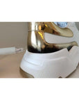 Dolce & Gabbana White Gold DAYMASTER Leather Sneakers Men Shoes